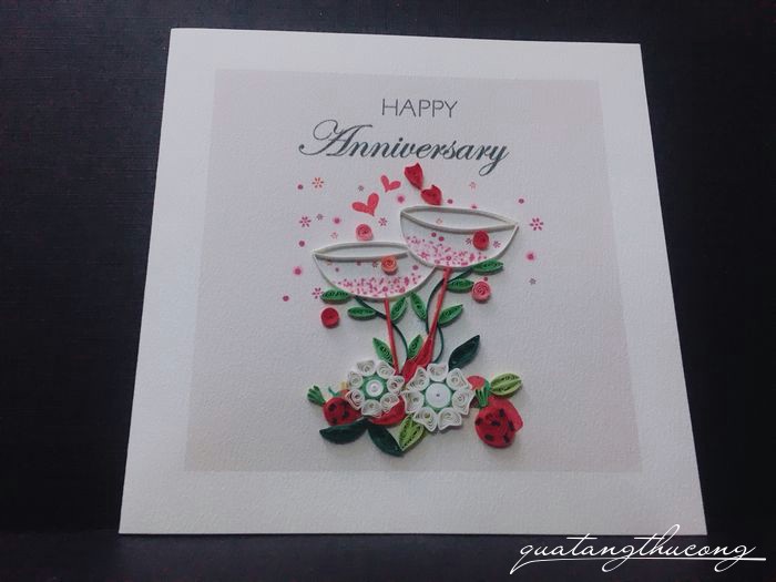 Thiệp quilling Happy Anniversary